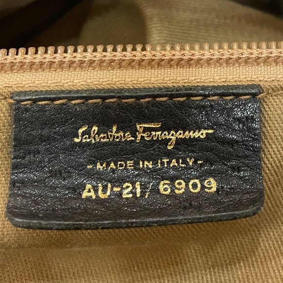 Authentic Salvatore Ferragamo Italian Leather Double Handle Glam Tote - Picture 9 of 13